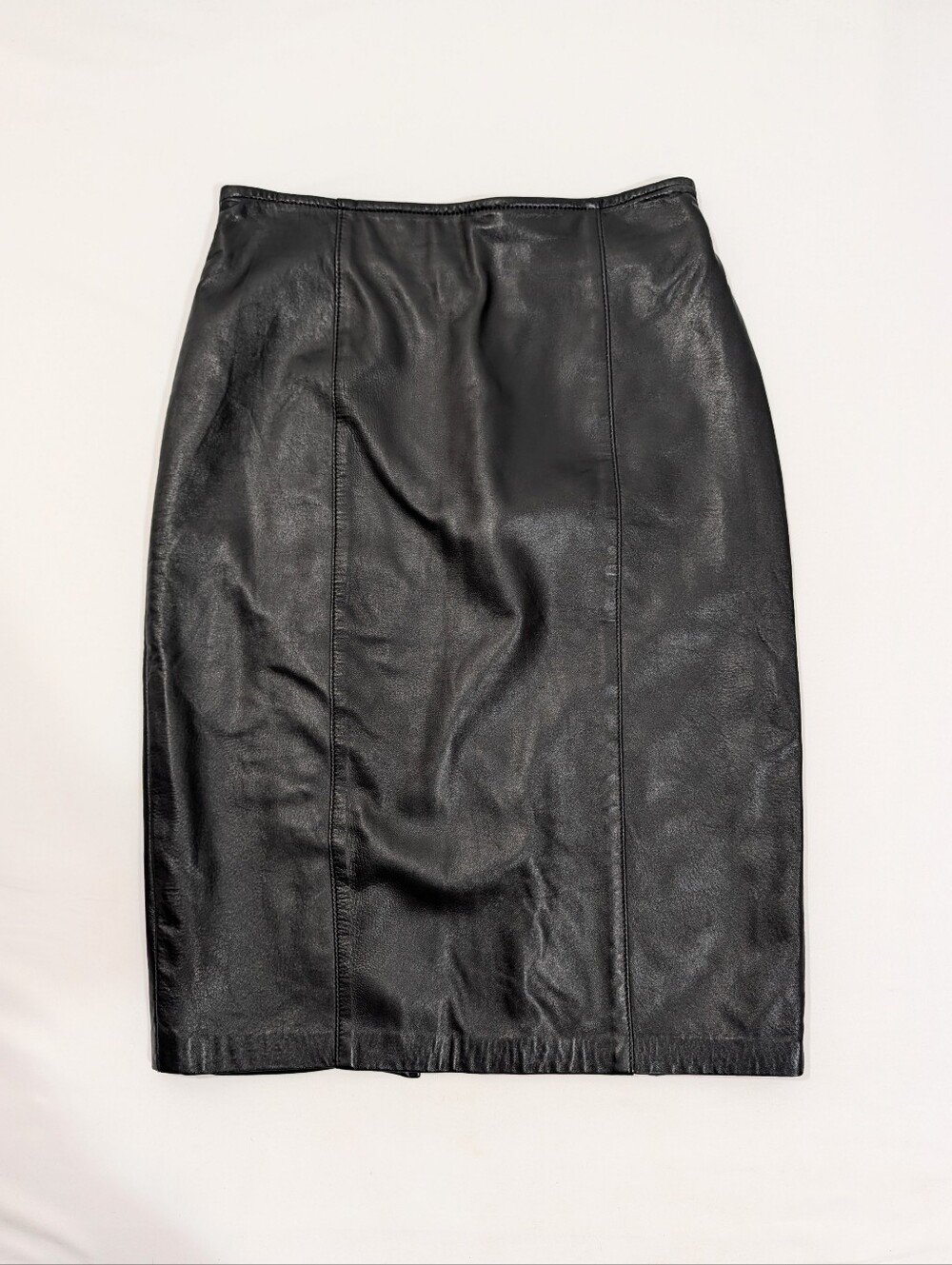 Danier Genuine Leather Pencil Skirt Women's Size 14 Dark Brown Lined Mid-Length